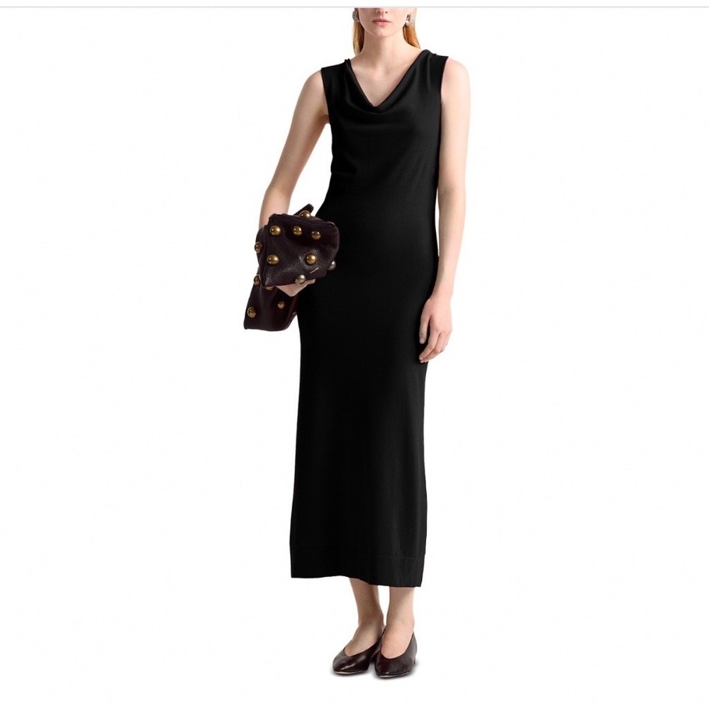 Altuzarra Silke Sleeveless Sheath Dress Black Scoop Neck Midi XS NEW